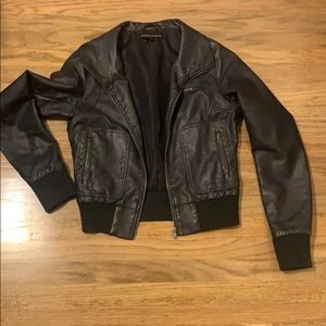 Navy/midnight blue faux leather jacket medium